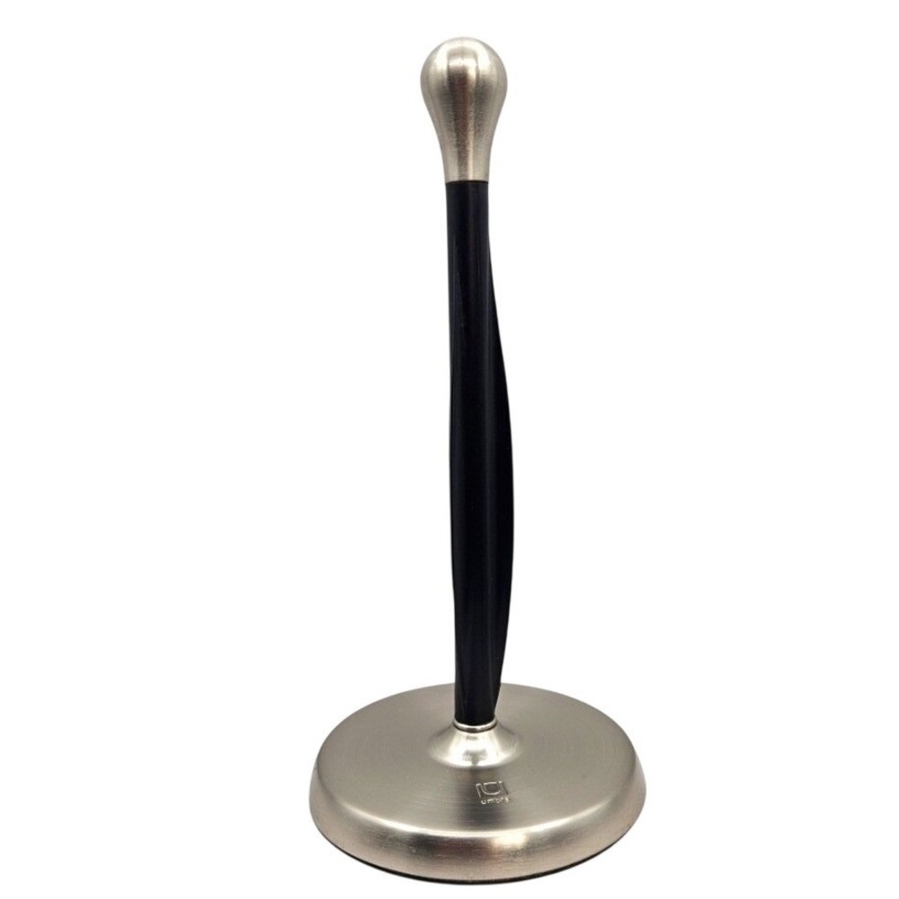 Umbra Tug Paper Towel Holder Brushed Nickel Weighted Base Black Spine 330746-410